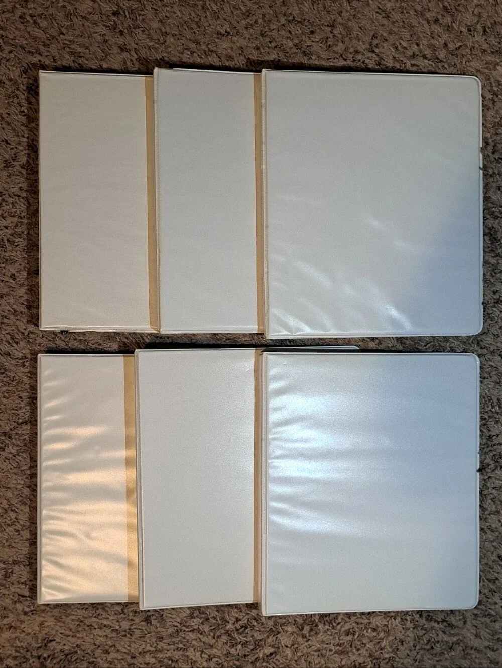 4/$15 🌻 Set of 6 White 3-Ring Hard Cover Binders